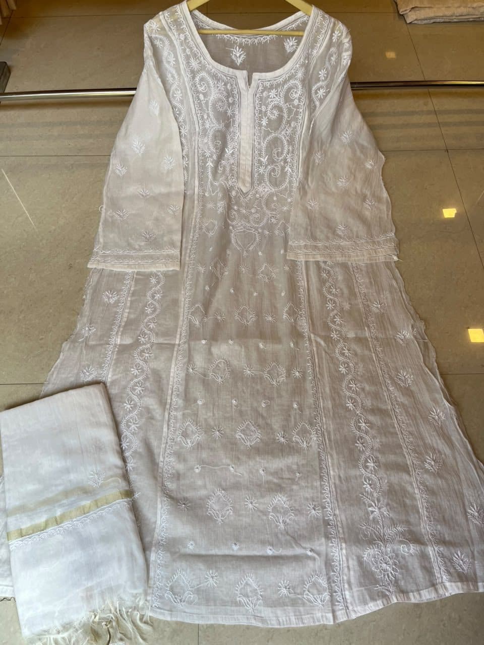 Saadgi, a-line kurta in ivory