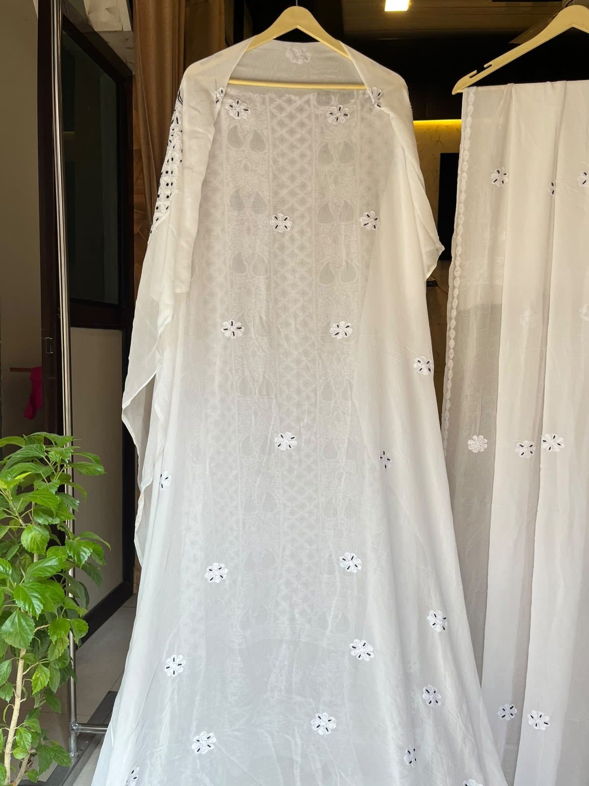 Sukoon, kaftan in ivory on ivory